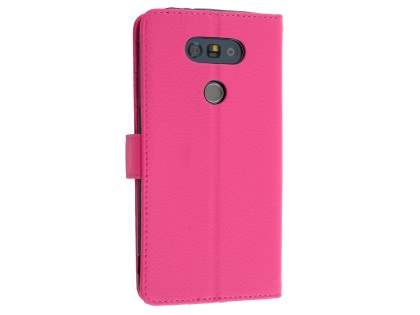 Slim Synthetic Leather Wallet Case with Stand for LG G5 - Pink Leather Wallet Case