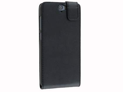 Synthetic Leather Flip Case for HTC Telstra Signature Premium - Classic Black Synthetic Leather Flip Case for HTC Telstra Signature Premium - Classic Black