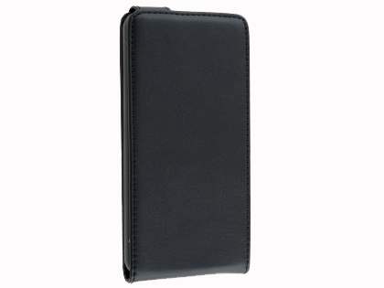 Synthetic Leather Flip Case for HTC Telstra Signature Premium - Classic Black