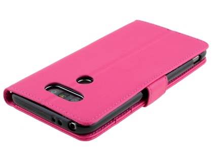 Slim Synthetic Leather Wallet Case with Stand for LG G5 - Pink