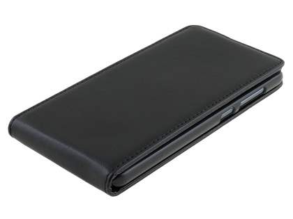 Synthetic Leather Flip Case for HTC Telstra Signature Premium - Classic Black