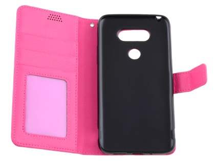 Slim Synthetic Leather Wallet Case with Stand for LG G5 - Pink
