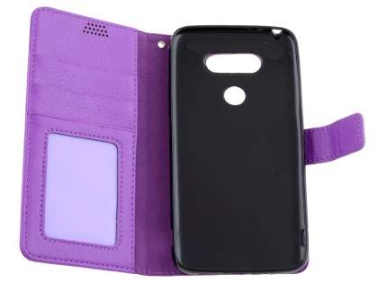 Slim Synthetic Leather Wallet Case with Stand for LG G5 - Purple