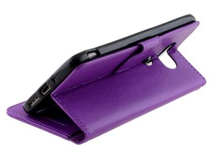 Slim Synthetic Leather Wallet Case with Stand for LG G5 - Purple