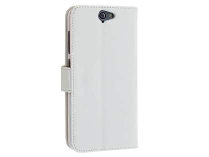 HTC Telstra Signature Premium Synthetic Leather Wallet Case with Stand - Pearl White HTC Telstra Signature Premium Synthetic Leather Wallet Case with Stand - Pearl White