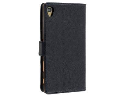 Sony Xperia Z5 Premium Slim Synthetic Leather Wallet Case with Stand - Classic Black Sony Xperia Z5 Premium Slim Synthetic Leather Wallet Case with Stand - Classic Black