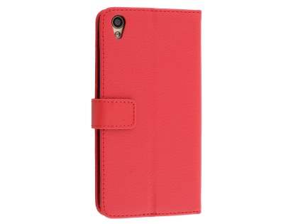 Slim Synthetic Leather Wallet Case with Stand for Oppo R9 4G - Red Leather Wallet Case