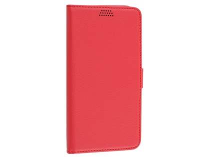 Slim Synthetic Leather Wallet Case with Stand for Oppo R9 4G - Red