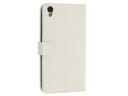 Slim Synthetic Leather Wallet Case with Stand for Oppo R9 4G - Pearl White Leather Wallet Case