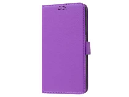 Slim Synthetic Leather Wallet Case with Stand for Oppo R9 4G - Purple