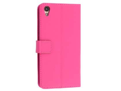 Slim Synthetic Leather Wallet Case with Stand for Oppo R9 4G - Pink Leather Wallet Case