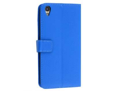 Slim Synthetic Leather Wallet Case with Stand for Oppo R9 4G - Blue Leather Wallet Case