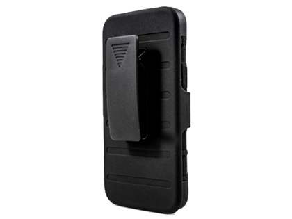Rugged Case with Holster Belt Clip for HTC One M8 - Classic Black