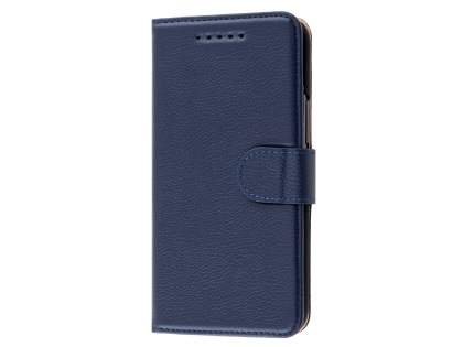 Premium Leather Wallet Case for HTC 10 - Dark Blue