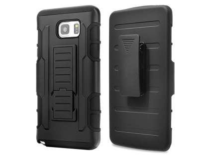Rugged Case with Holster Belt Clip for Samsung Galaxy Note 5 - Classic Black Rugged Case with Holster Belt Clip for Samsung Galaxy Note 5 - Classic Black