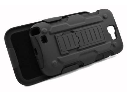 Rugged Case with Holster Belt Clip for Samsung Galaxy Note 5 - Classic Black