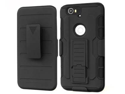 Rugged Case with Holster Belt Clip for Huawei Nexus 6P - Classic Black Rugged Case with Holster Belt Clip for Huawei Nexus 6P - Classic Black