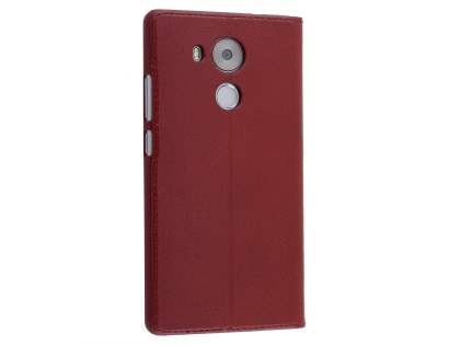Premium Leather Smart View Case With Stand for Huawei Mate 8 - Burgundy S View Cover
