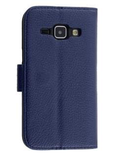 Samsung Galaxy J1 (2016) Synthetic Leather Wallet Case with Stand - Dark Blue Samsung Galaxy J1 (2016) Synthetic Leather Wallet Case with Stand - Dark Blue