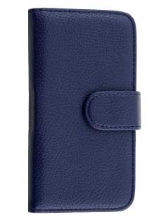 Samsung Galaxy J1 (2016) Synthetic Leather Wallet Case with Stand - Dark Blue