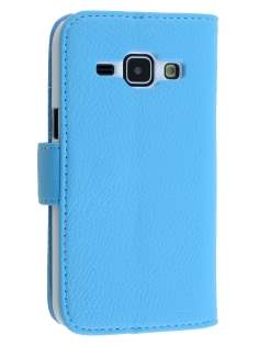 Samsung Galaxy J1 (2016) Synthetic Leather Wallet Case with Stand - Sky Blue Samsung Galaxy J1 (2016) Synthetic Leather Wallet Case with Stand - Sky Blue