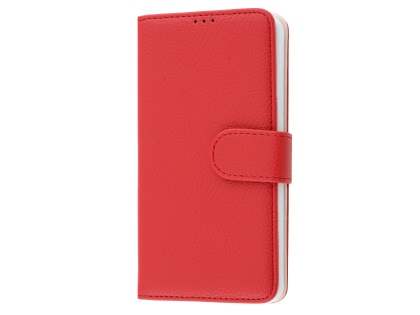 Slim Synthetic Leather Wallet Case with Stand for Microsoft Lumia 650 - Red