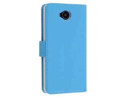 Slim Synthetic Leather Wallet Case with Stand for Microsoft Lumia 650 - Sky Blue Leather Wallet Case