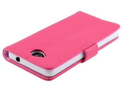 Slim Synthetic Leather Wallet Case with Stand for Microsoft Lumia 650 - Pink