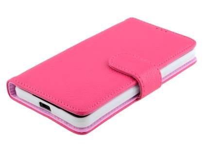 Slim Synthetic Leather Wallet Case with Stand for Microsoft Lumia 650 - Pink