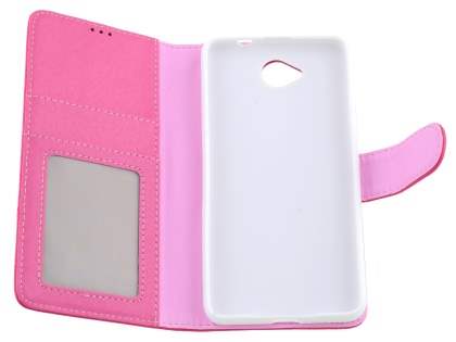 Slim Synthetic Leather Wallet Case with Stand for Microsoft Lumia 650 - Pink