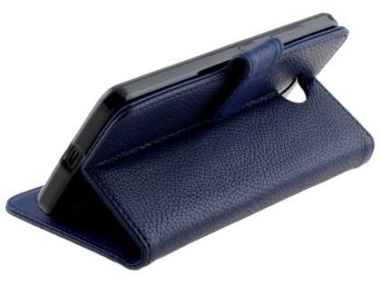 Slim Synthetic Leather Wallet Case with Stand for Microsoft Lumia 650 - Dark Blue