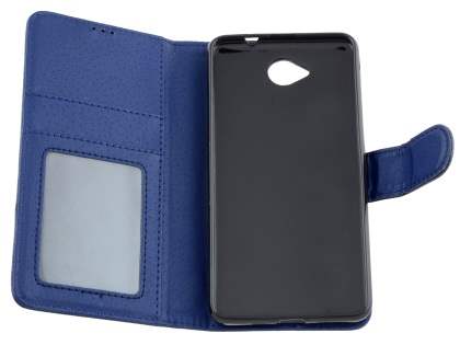 Slim Synthetic Leather Wallet Case with Stand for Microsoft Lumia 650 - Dark Blue
