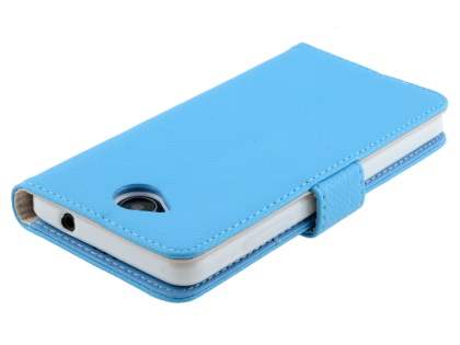 Slim Synthetic Leather Wallet Case with Stand for Microsoft Lumia 650 - Sky Blue