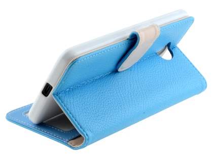 Slim Synthetic Leather Wallet Case with Stand for Microsoft Lumia 650 - Sky Blue