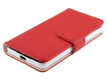 Slim Synthetic Leather Wallet Case with Stand for Microsoft Lumia 650 - Red