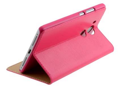 Premium Leather Smart View Case With Stand for Huawei Mate 8 - Pink