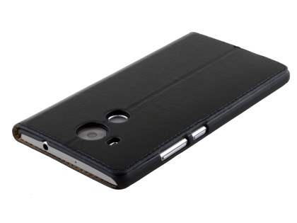 Premium Leather Smart View Case With Stand for Huawei Mate 8 - Classic Black