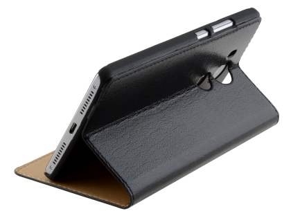 Premium Leather Smart View Case With Stand for Huawei Mate 8 - Classic Black