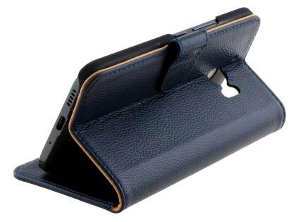 Premium Leather Wallet Case for HTC 10 - Dark Blue