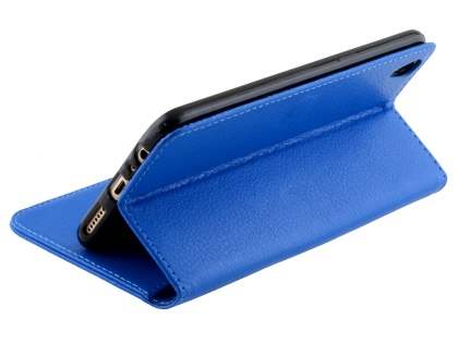 Slim Synthetic Leather Wallet Case with Stand for Oppo R9 4G - Blue