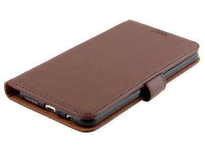 Slim Synthetic Leather Wallet Case with Stand for Oppo R9 4G - Brown