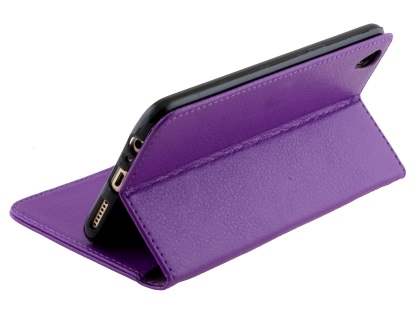 Slim Synthetic Leather Wallet Case with Stand for Oppo R9 4G - Purple