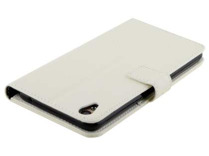Slim Synthetic Leather Wallet Case with Stand for Oppo R9 4G - Pearl White