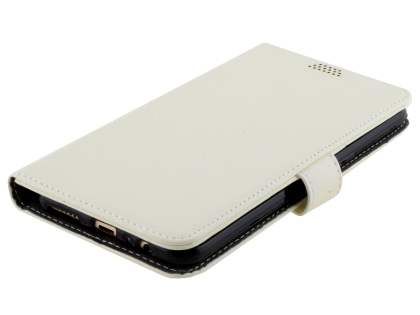 Slim Synthetic Leather Wallet Case with Stand for Oppo R9 4G - Pearl White