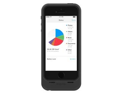 mophie space pack Battery Case with 32GB Storage for iPhone SE(1st Gen)/5s/5 - Classic Black