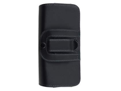 Extra-tough Genuine Leather ShineColours belt pouch for Sony Xperia Z5 Premium - Classic Black