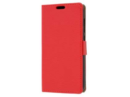 Slim Synthetic Leather Wallet Case with Stand for Huawei Y3II - Red
