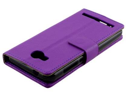 Slim Synthetic Leather Wallet Case with Stand for Huawei Y3II - Purple