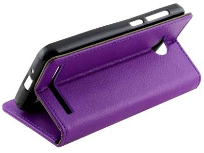 Slim Synthetic Leather Wallet Case with Stand for Huawei Y3II - Purple