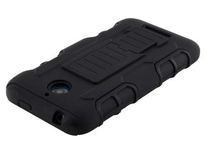 Rugged Case with Holster Belt Clip for HTC Desire 510 - Classic Black
